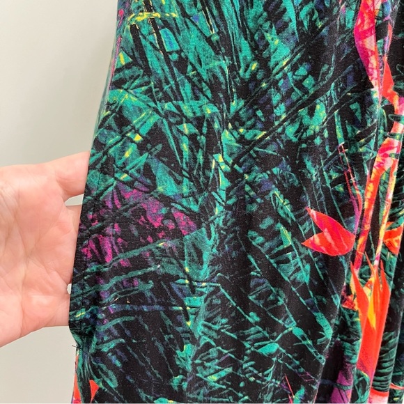 Soma one shoulder halter maxi dress soft jersey stretch tropical print small - Picture 7 of 11
